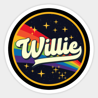 Willie // Rainbow In Space Vintage Style Sticker